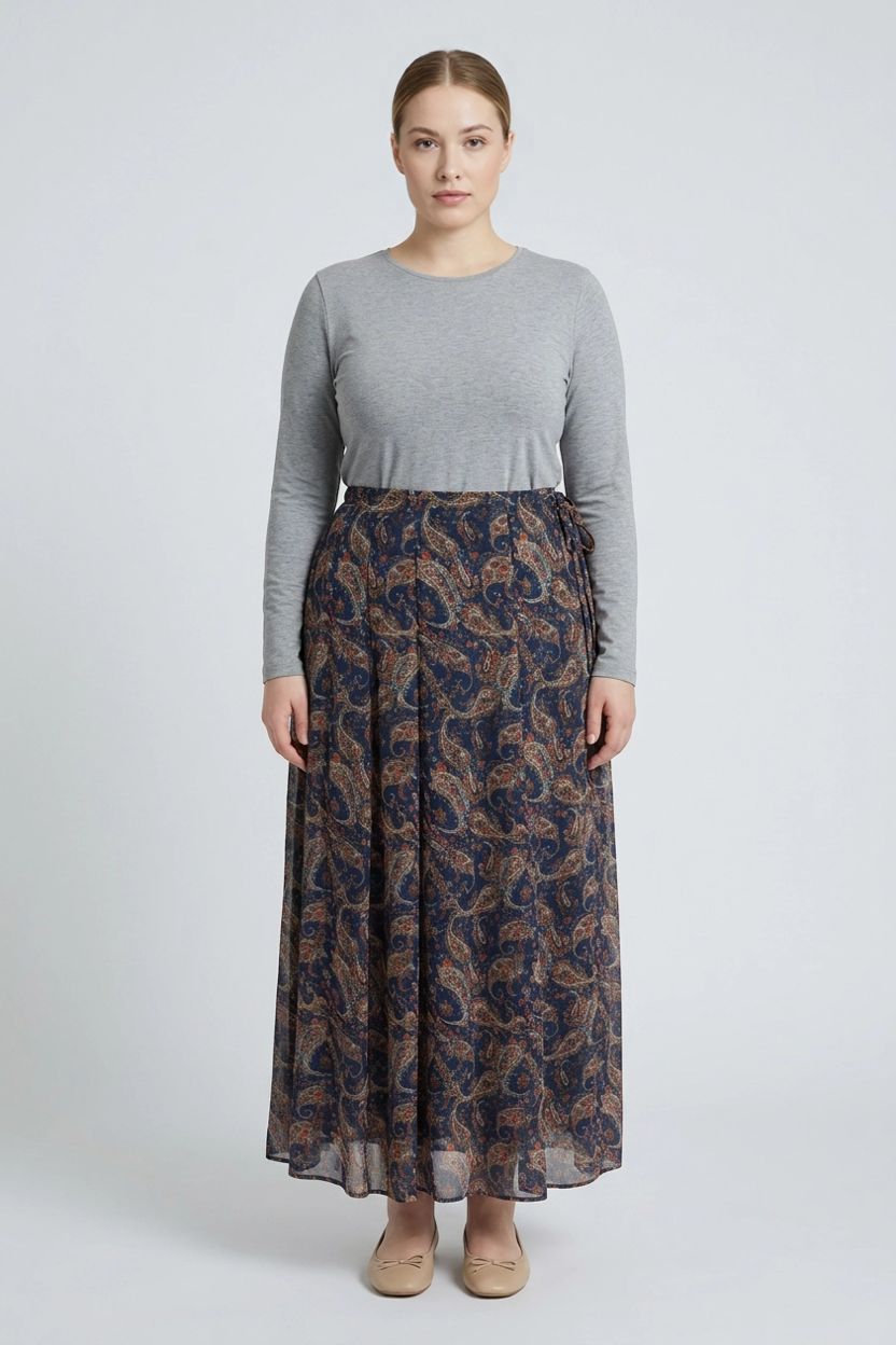Delphine | Paisley Pleated Maxi Skirt – Moda Jasmine
