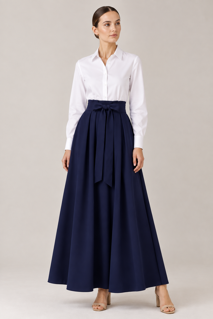 Nadia | Front Bow Pleated Skirt