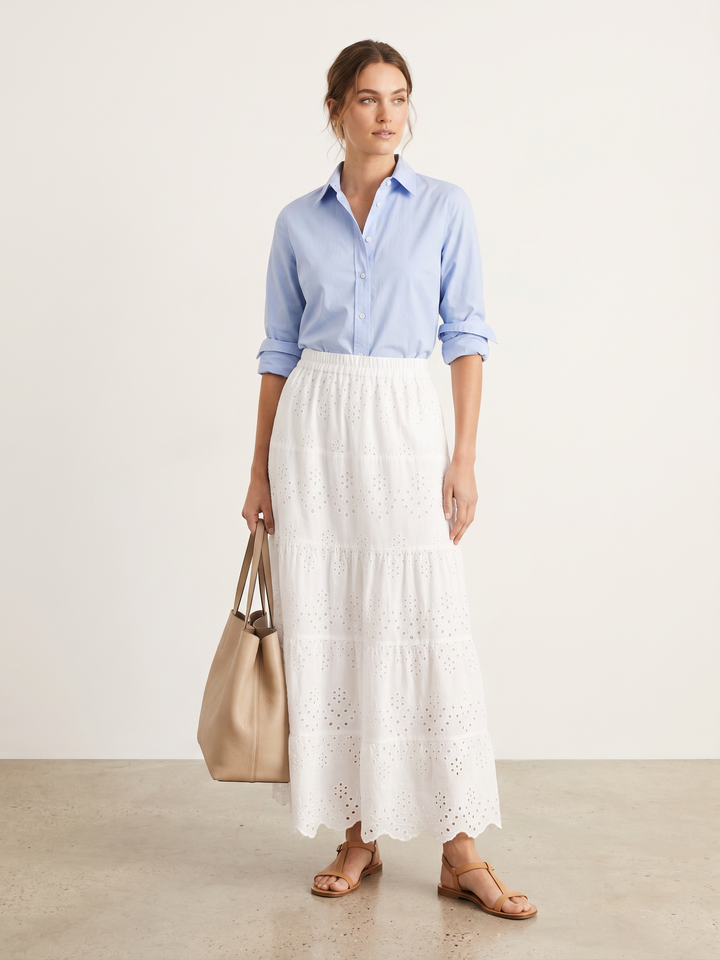 Luna | Eyelet Tiered Skirt