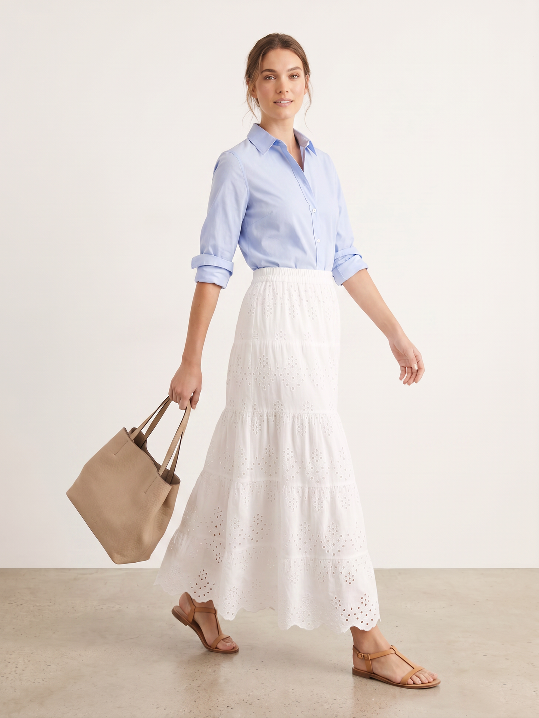 Luna | Eyelet Tiered Skirt