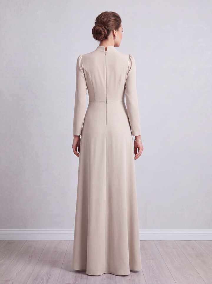 Delphine | Crepe Draped Evening Dress