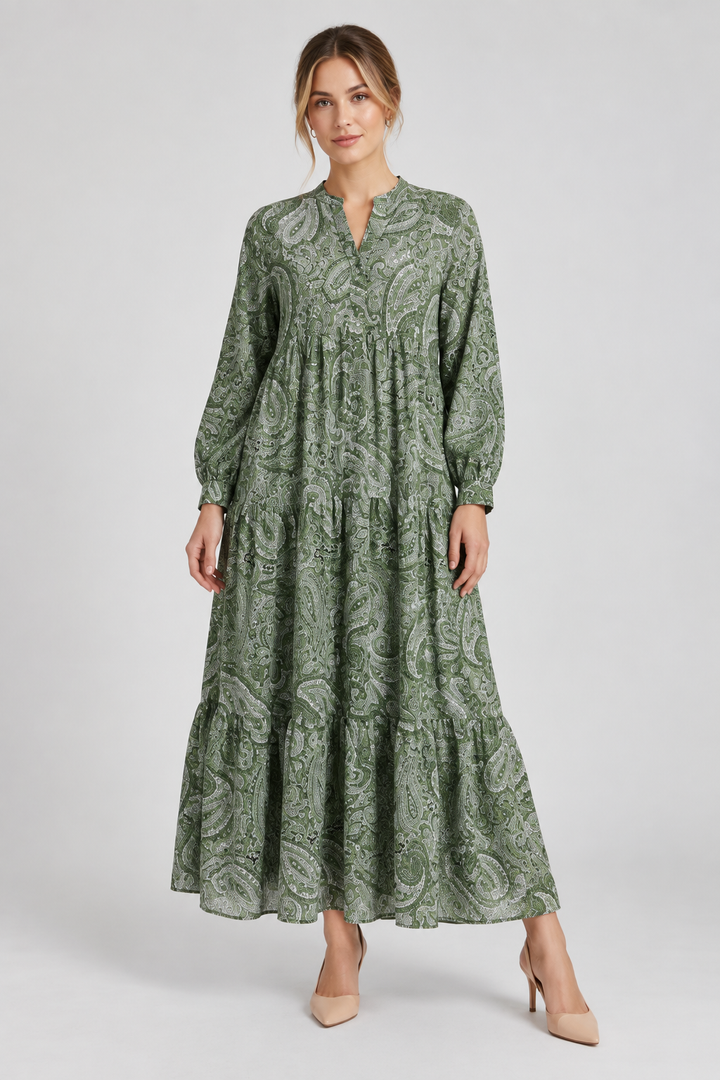 Indra | Paisley Tiered Dress