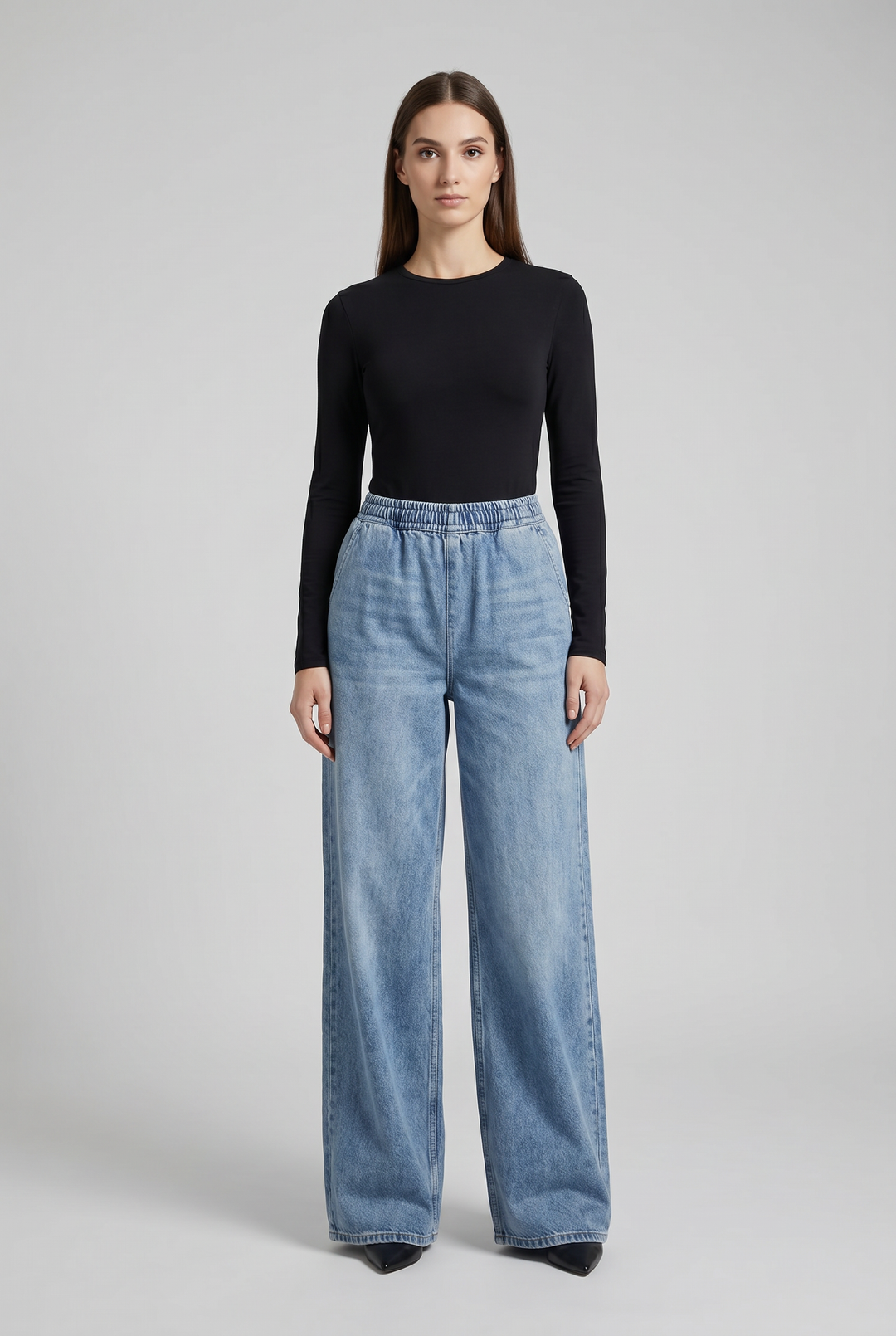 Cove washed wide leg pants