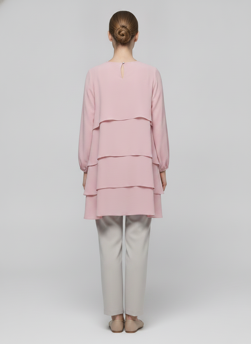 Mila | Layered Tunic — Pink (back)