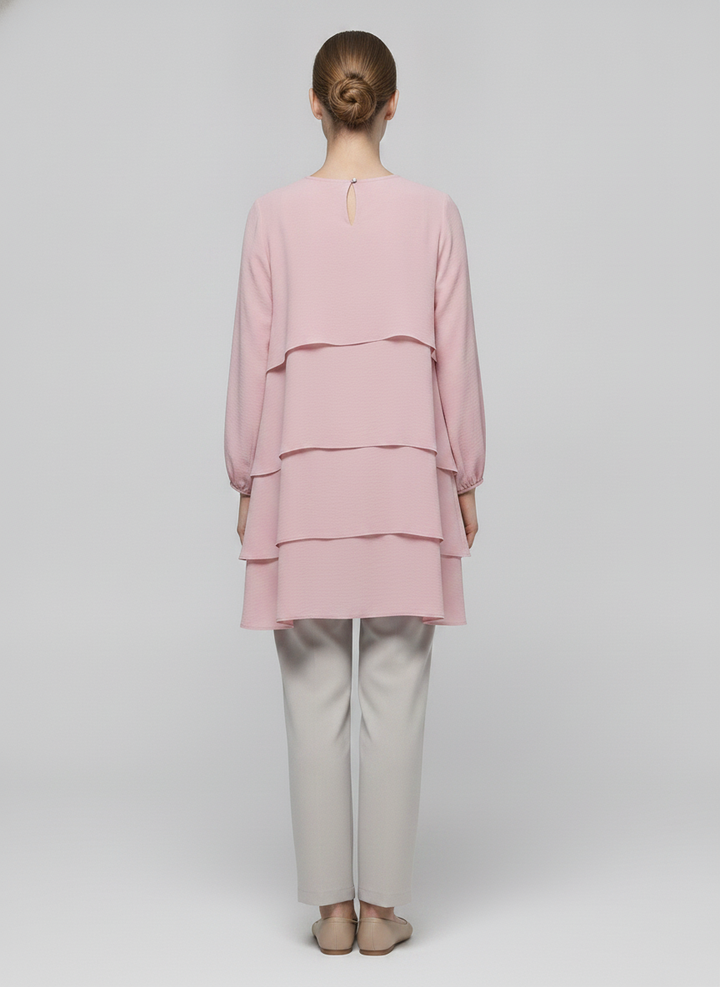 Mila | Layered Tunic — Pink (back)