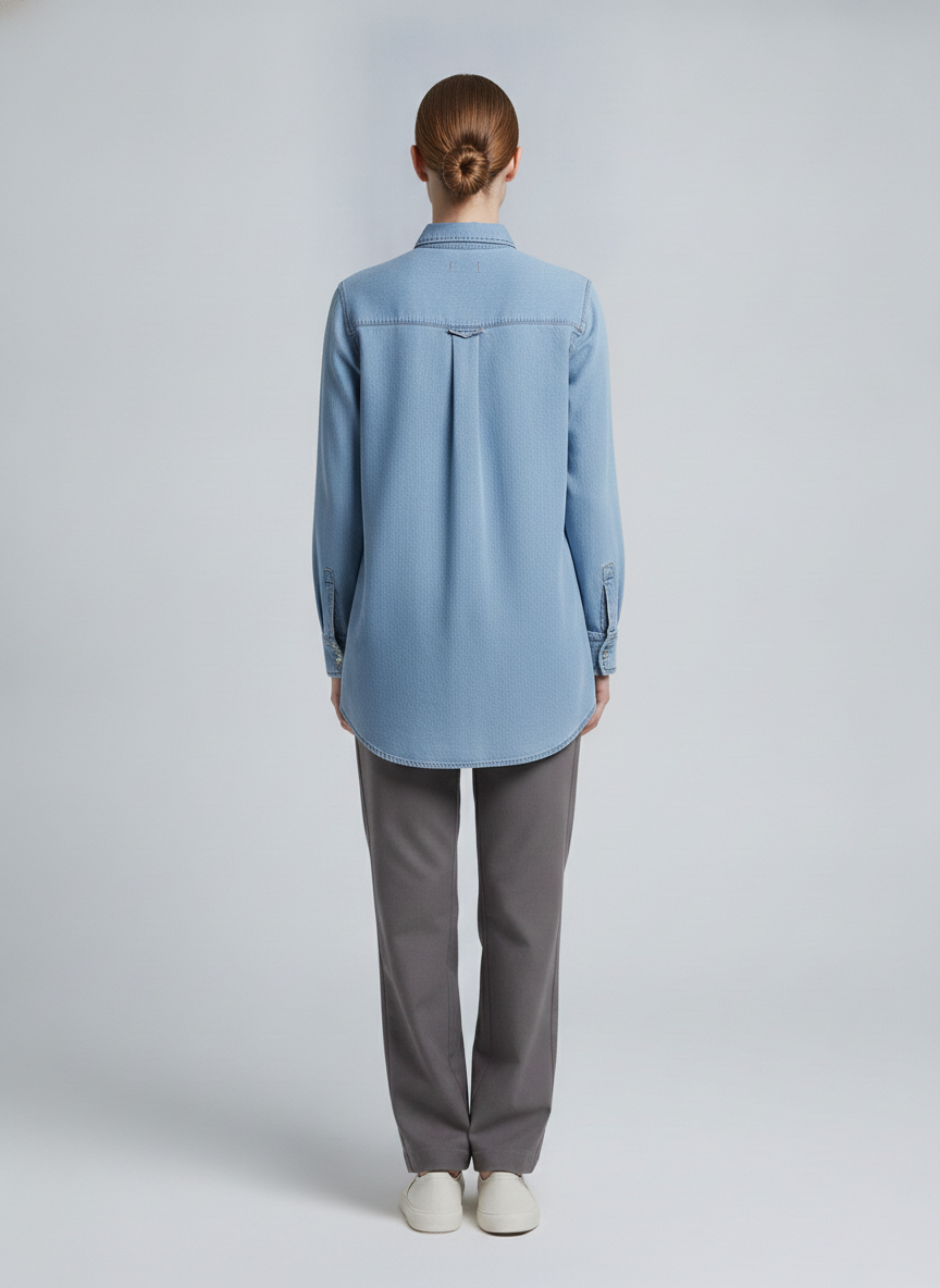 Sutton | Classic Denim Shirt — Denim (back)