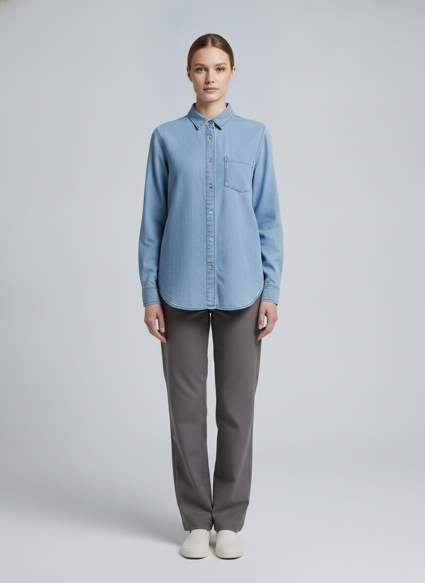 Sutton | Classic Denim Shirt — Denim (front)