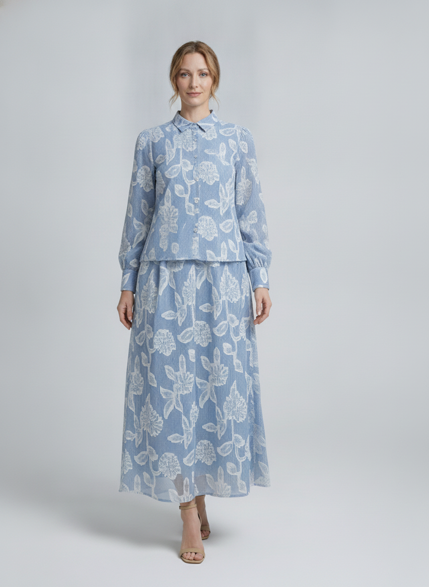 Ivy | Floral Embroidered Two-Piece Set [CLEARANCE -50%] — Saks (front)