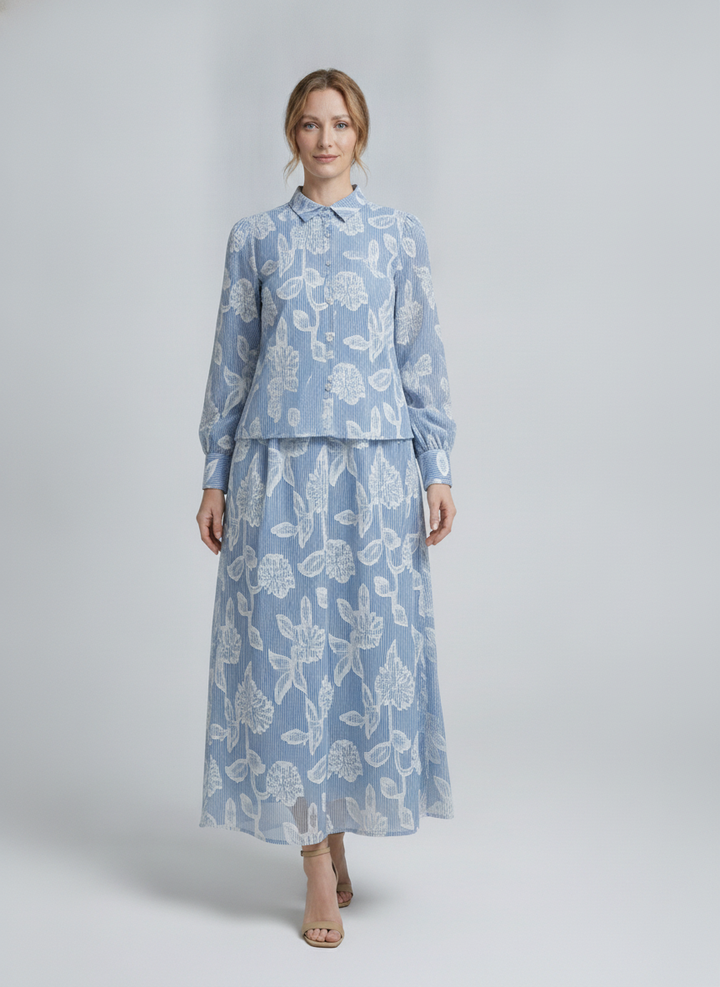 Ivy | Floral Embroidered Two-Piece Set [CLEARANCE -50%] — Saks (front)