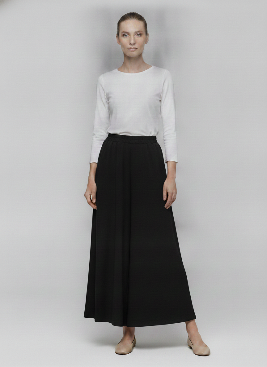 Greer | Flowy Wide-Leg Culottes — Burgundy (front)