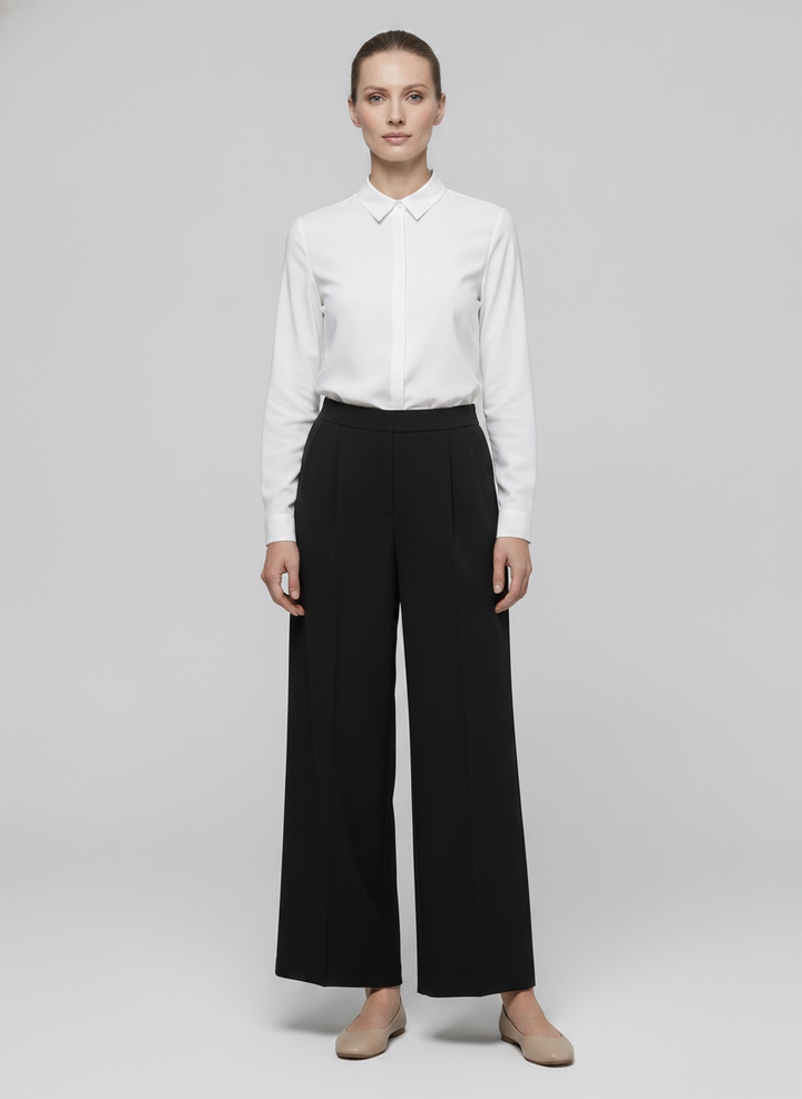 Hickory | Pleated Straight Trousers [CLEARANCE -50%] — Black (front)