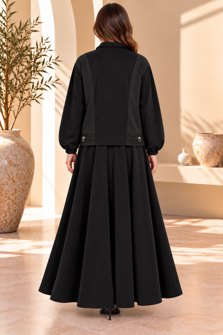 Marnie | Studded Zip-Front Jacket Skirt Set