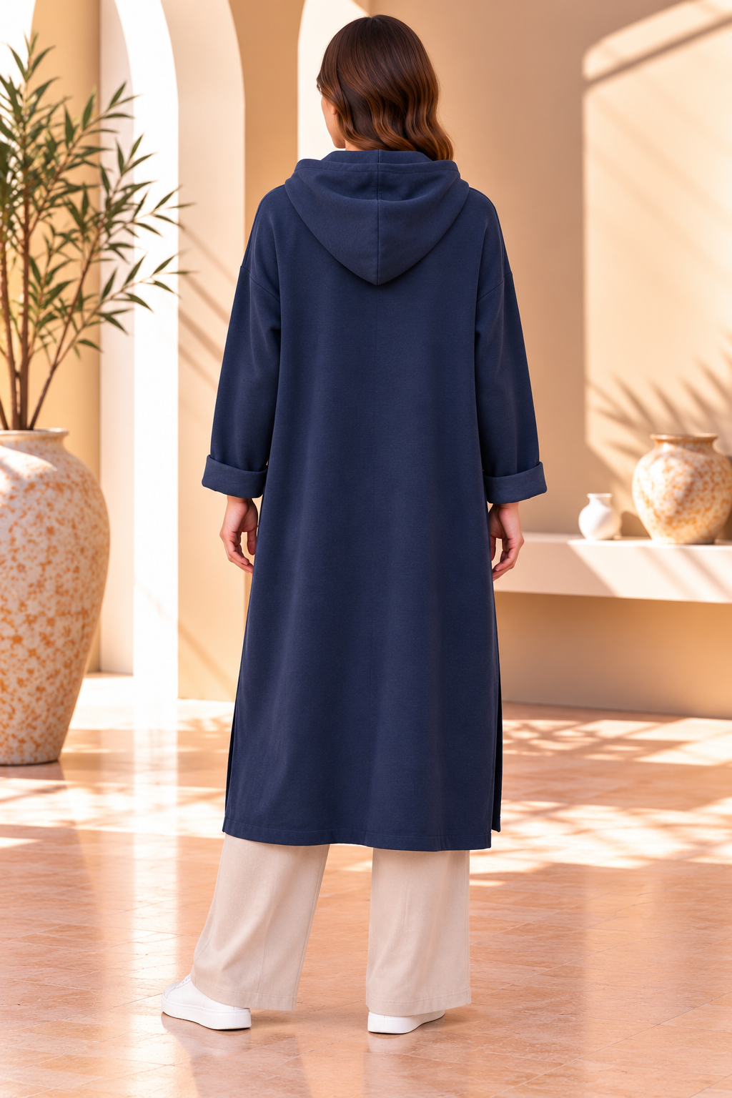 Nerissa | Hooded Zip-Front Longline Jacket