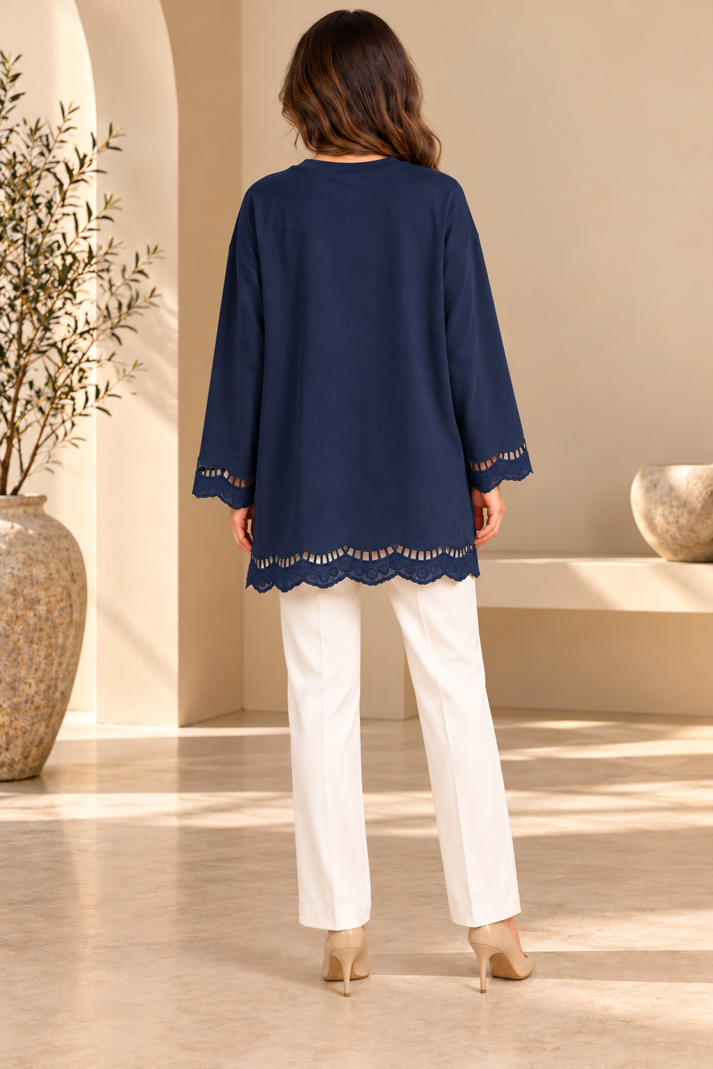 Linnea | Scalloped Lace-Hem Tunic