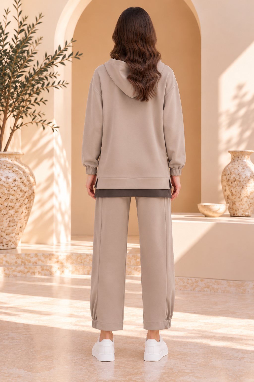 Meadow | Solid Hooded Drawstring Pant Set