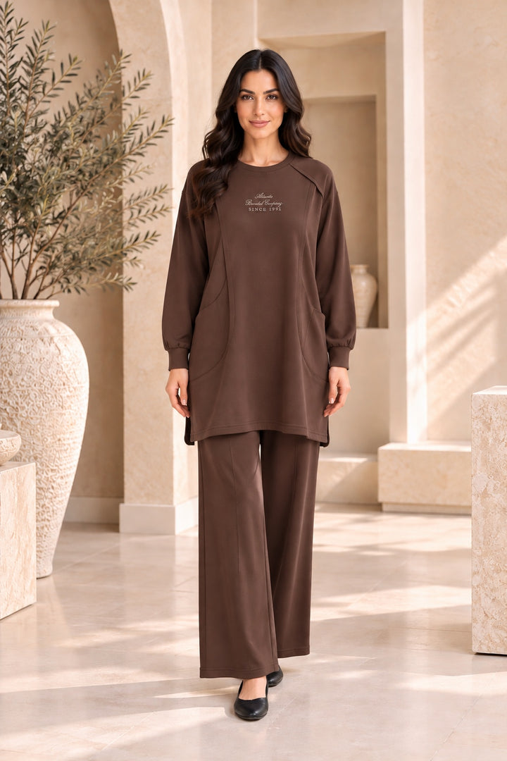 Juniper | Embroidered Pocket-Detail Tunic Pant Set