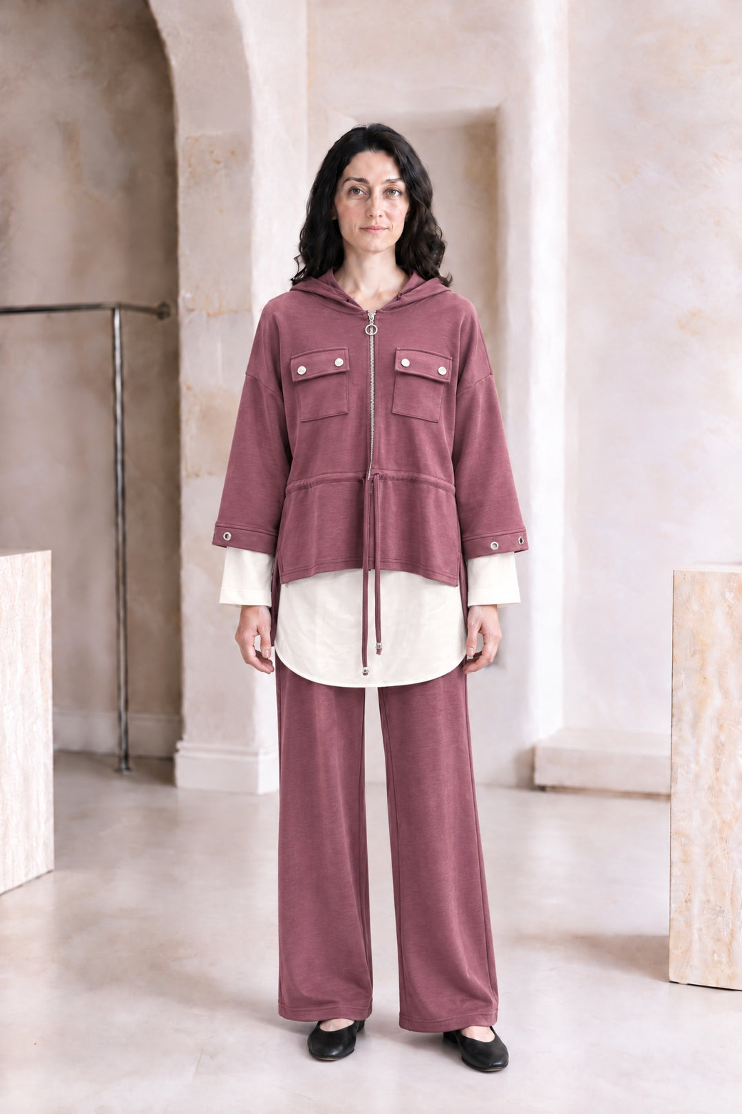 Marcelle | Colorblock Hooded Zip-Up Pant Set