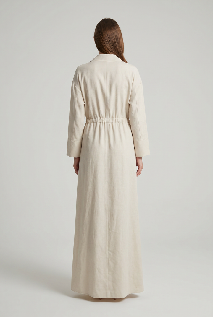 Cordelia |Drawstring-Waist Shirt Maxi Dress