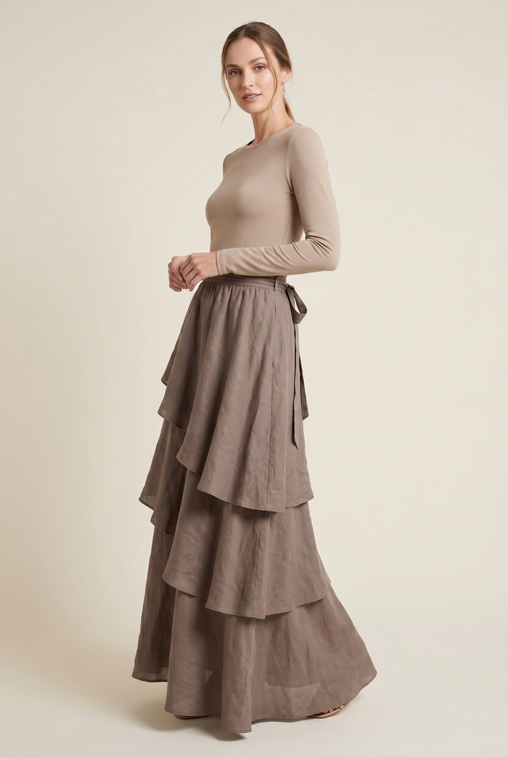 Thora | Tiered Ruffle Wrap Skirt