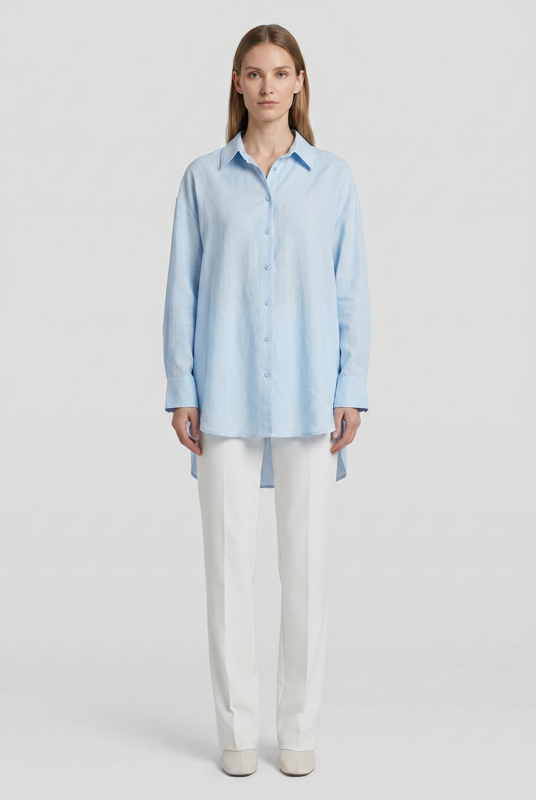 Seraphina | Solid Oversized Button-Down Shirt
