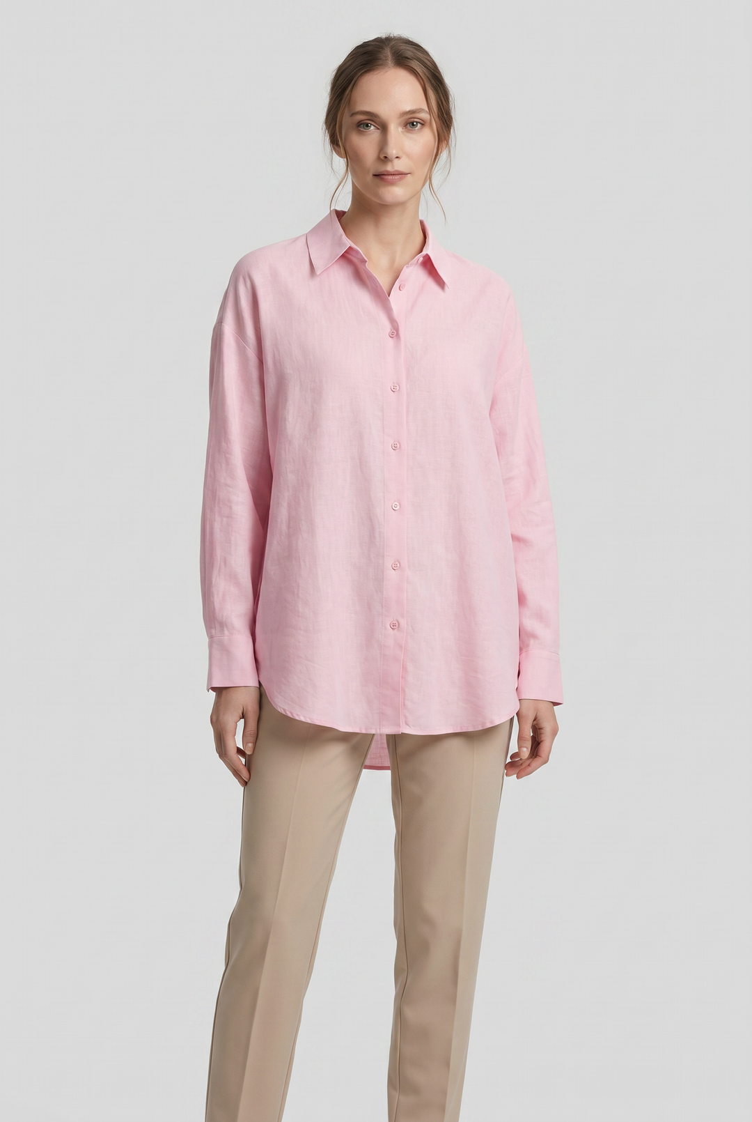Seraphina | Solid Oversized Button-Down Shirt