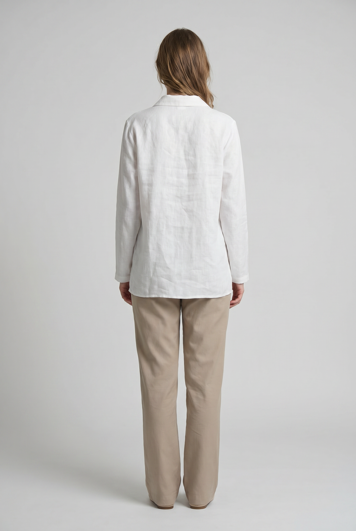 Celestine | Solid Toggle-Button Asymmetric Tunic Shirt
