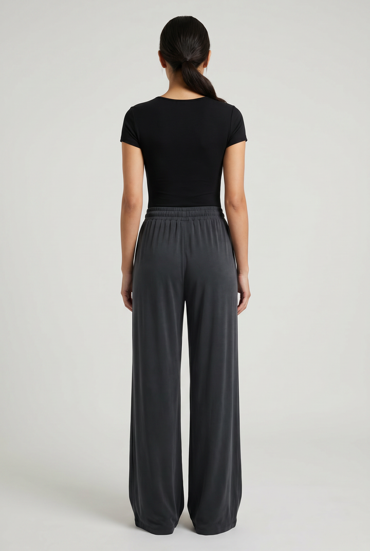 Marble | Wide-Leg Drawstring Palazzo Pants