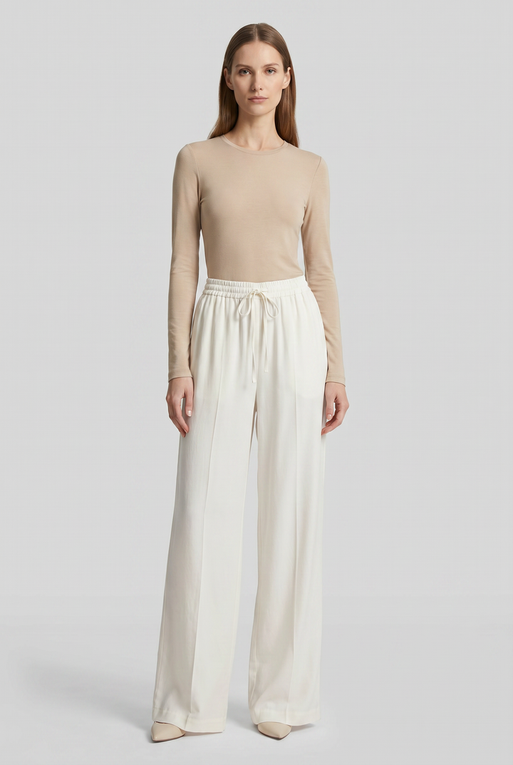Pearla | Solid Wide-Leg Drawstring Pants