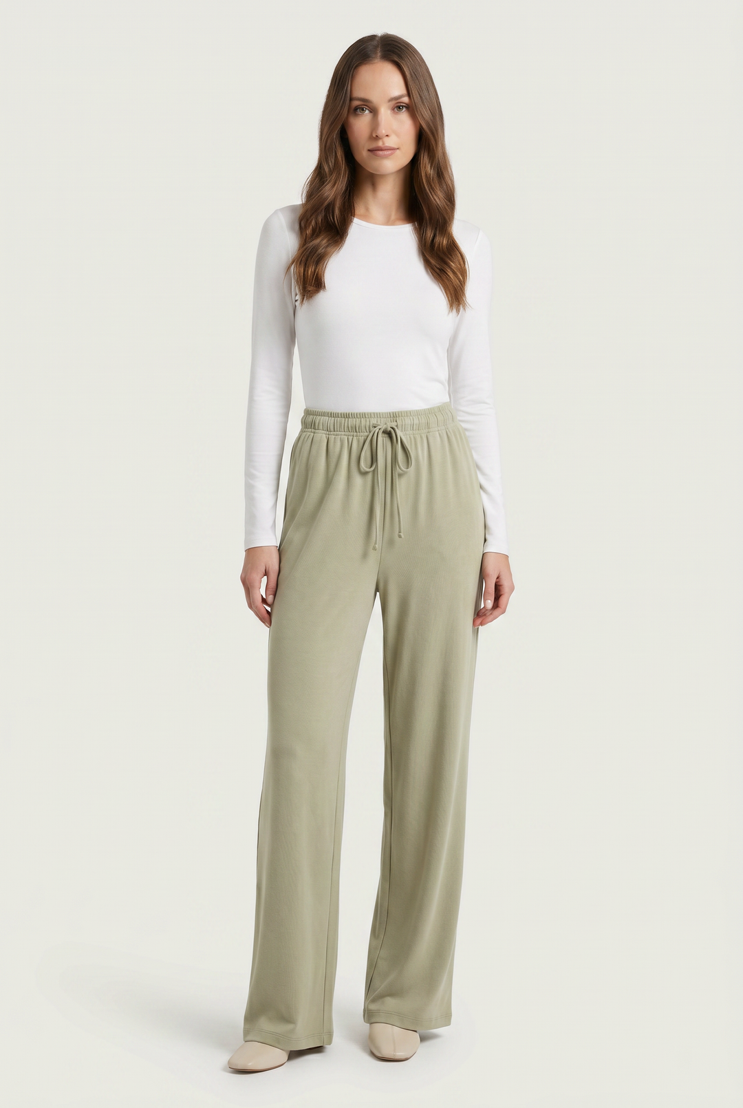 Cordelia | Solid Drawstring-Waist Wide-Leg Pants