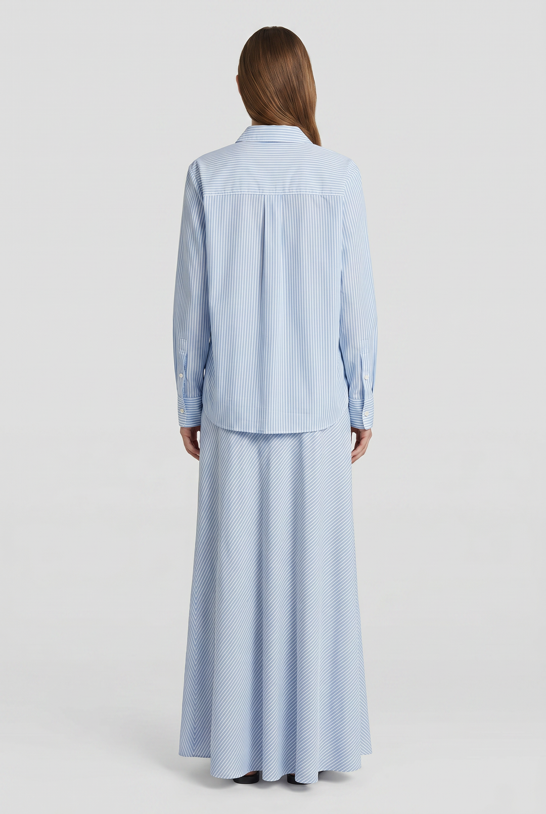 Philippa | Striped Tie-Neck Blouse &amp; Skirt Set