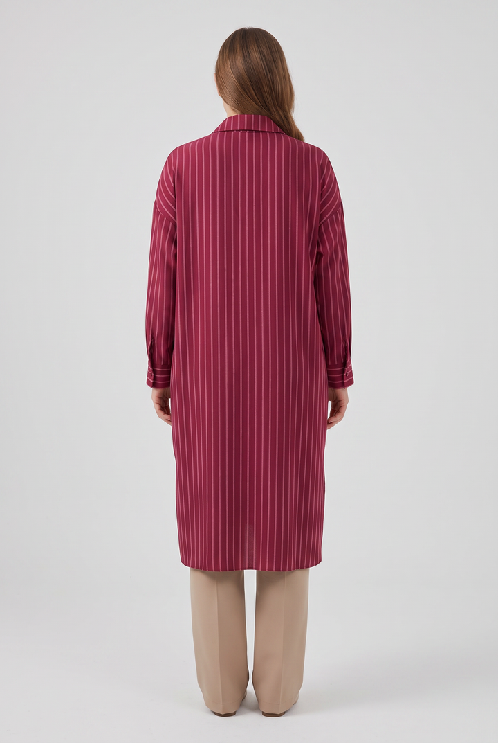 Violette | Striped Button-Front Tunic
