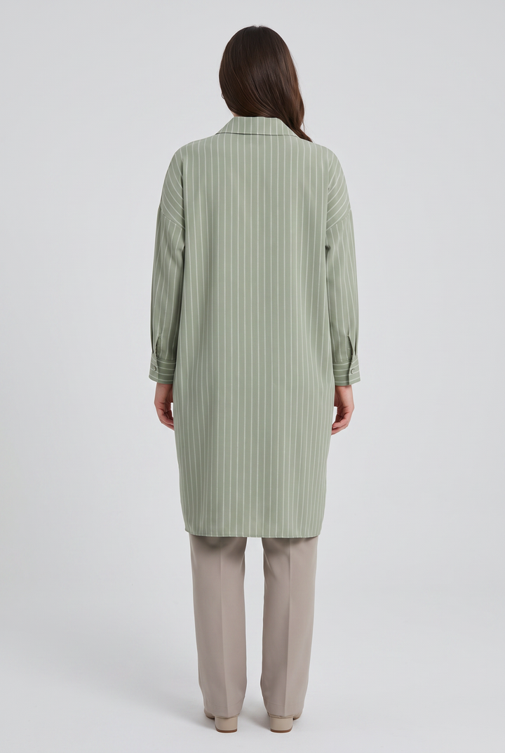 Violette | Striped Button-Front Tunic