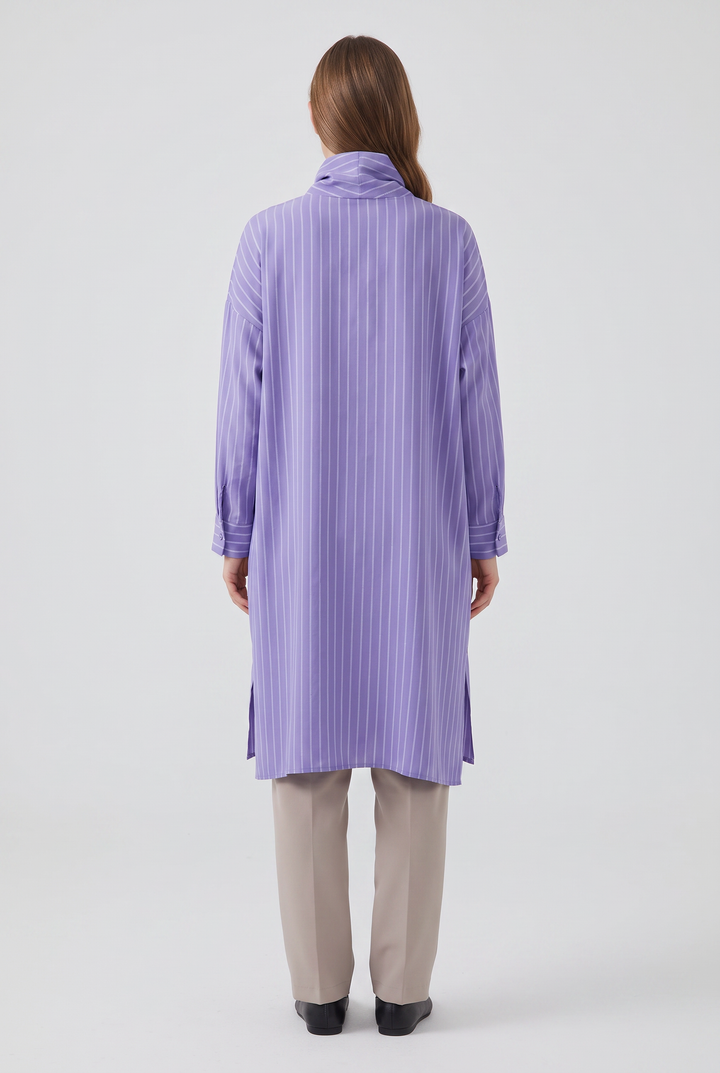 Violette | Striped Button-Front Tunic
