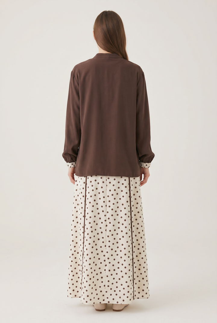 Wren | Polka-Dot Zip-Front Skirt Set