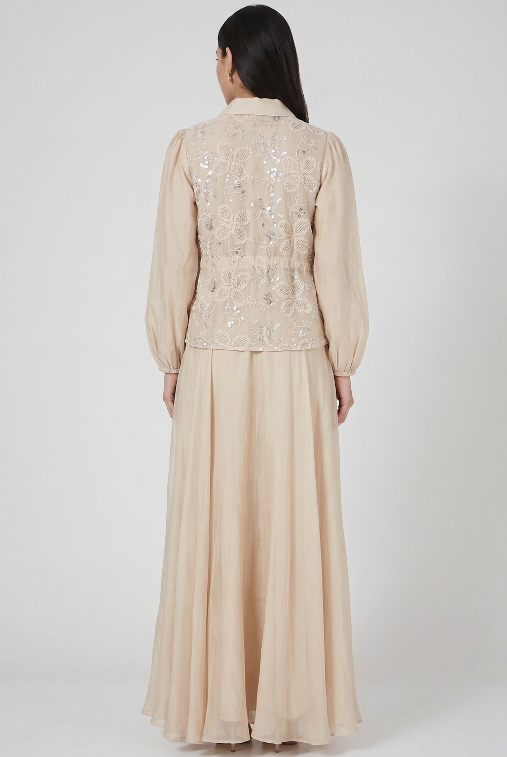 Odessa | Floral Embroidered Tie-Waist Shirt & Skirt Set