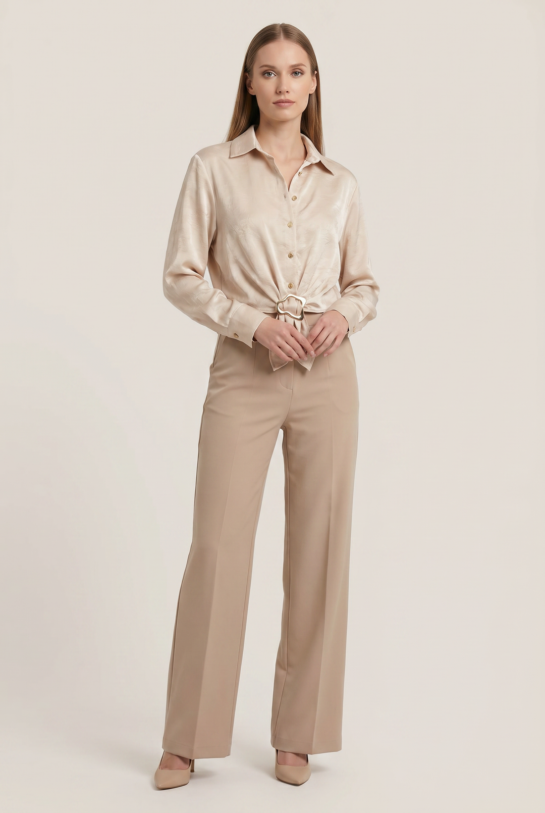 Thalassa | Solid Buckle-Tie Blouse