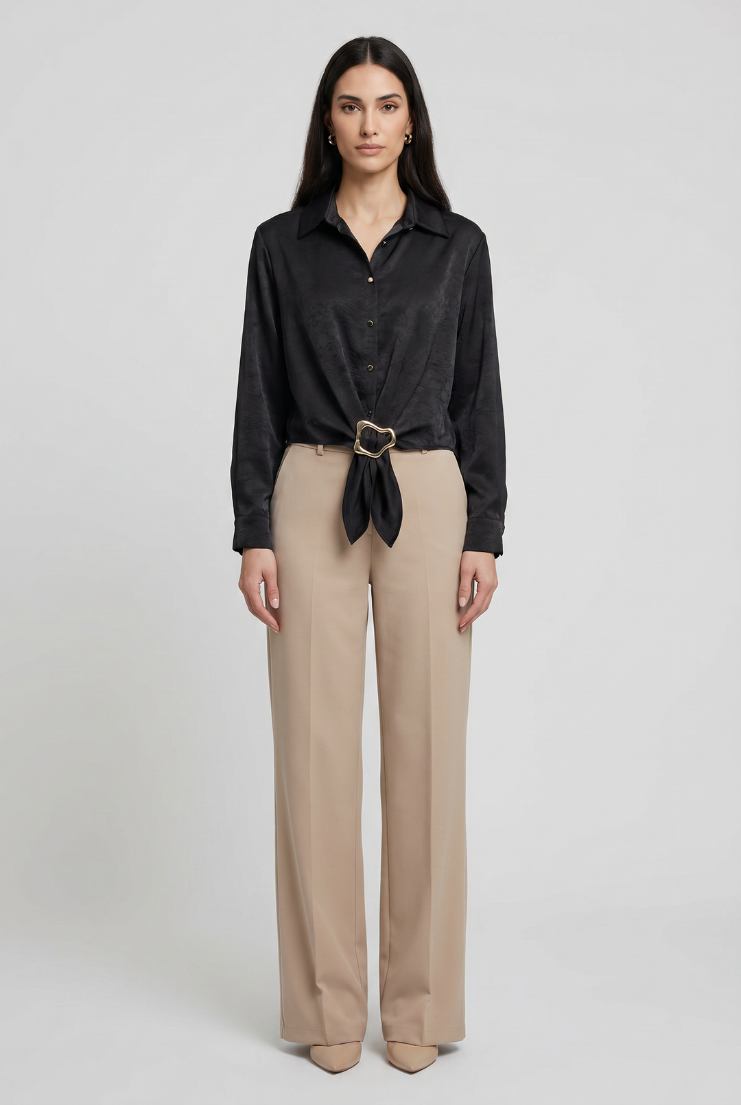 Thalassa | Solid Buckle-Tie Blouse
