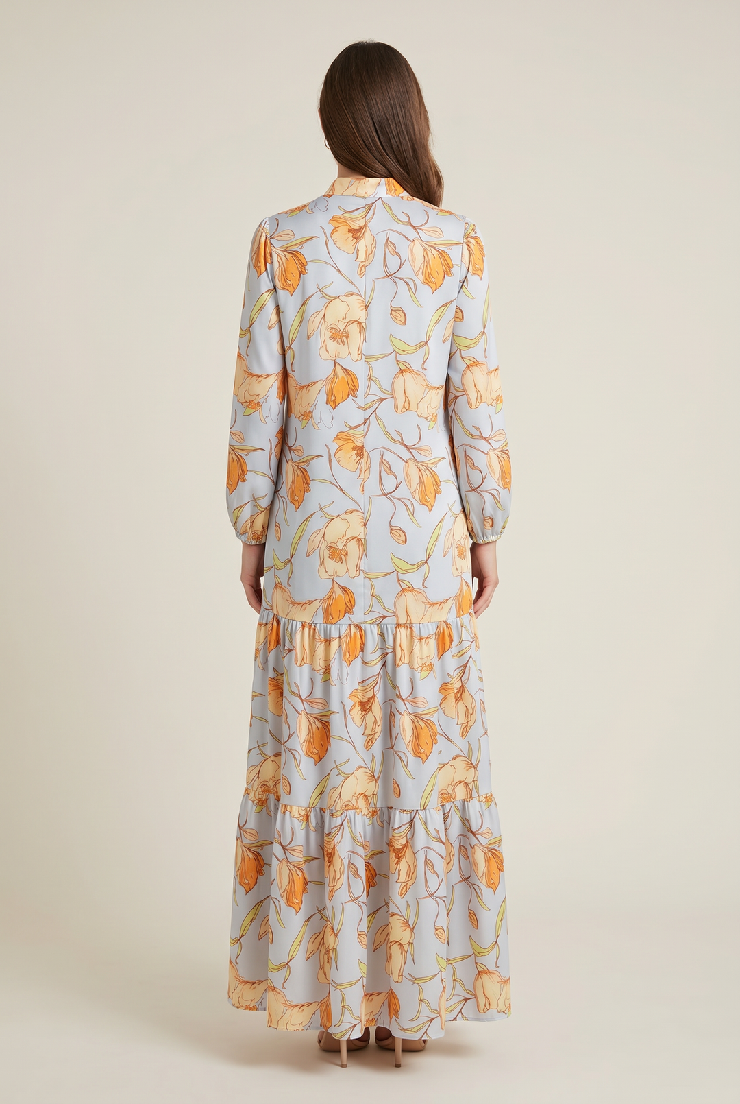 Ismene | Floral Tiered Button-Front Maxi Dress