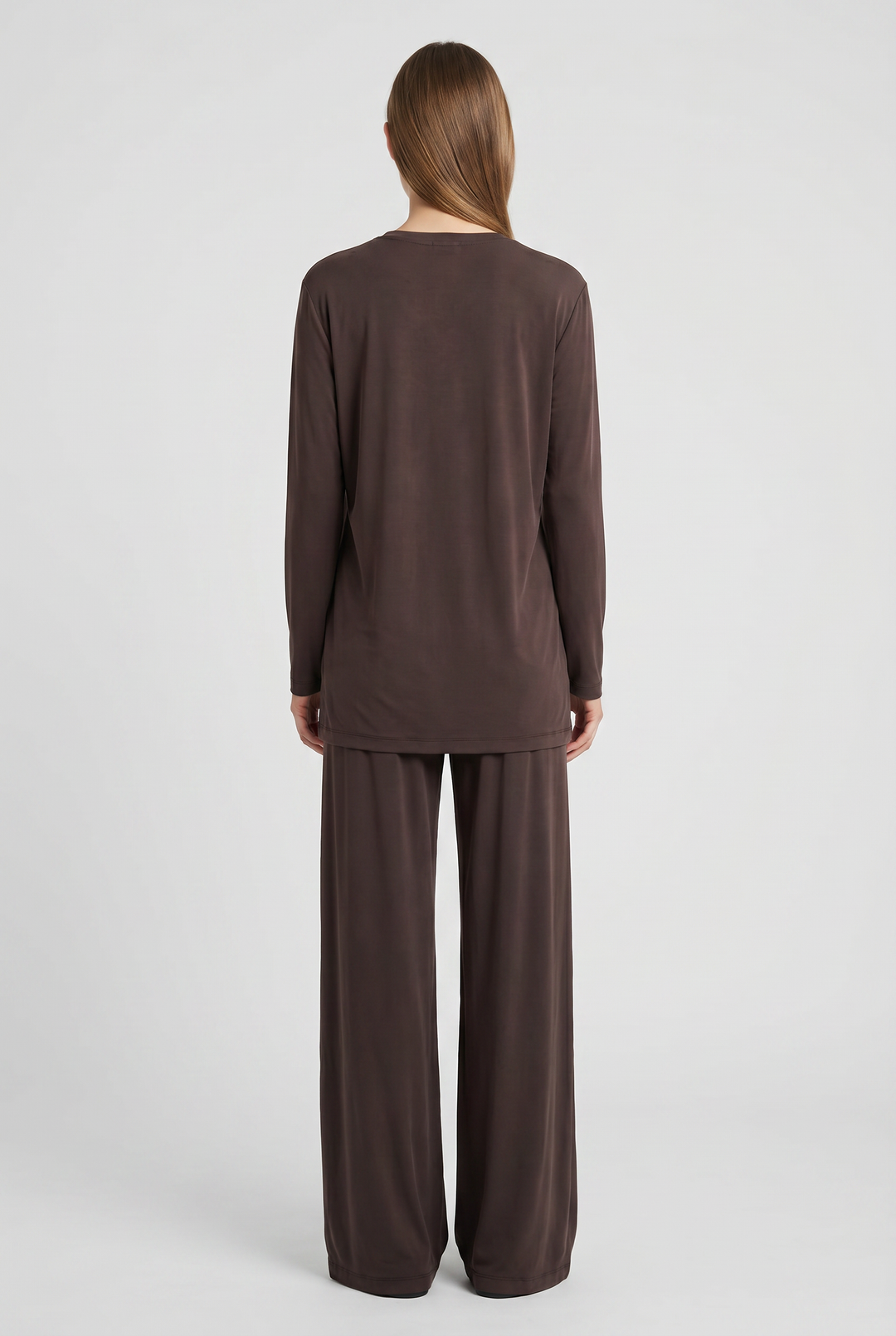 Fable | Solid High-Low Tunic &amp; Wide-Leg Pant Set