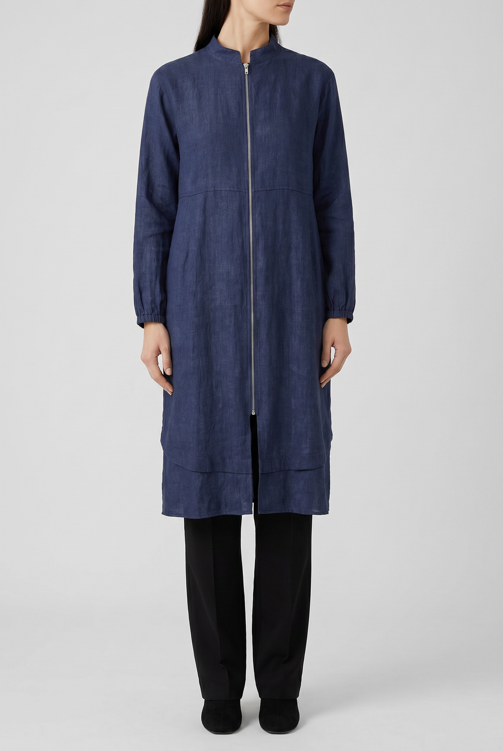 Corvina | Zip-Front Long-Sleeve Trench Coat