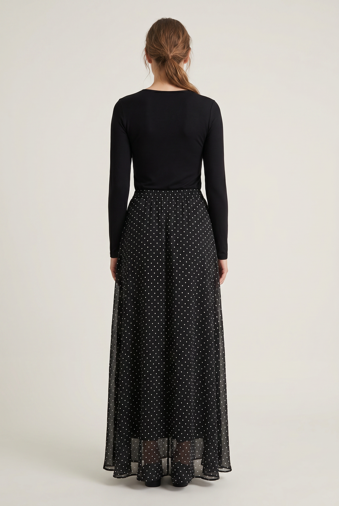Vesper | Polka-Dot Pleated Maxi Skirt