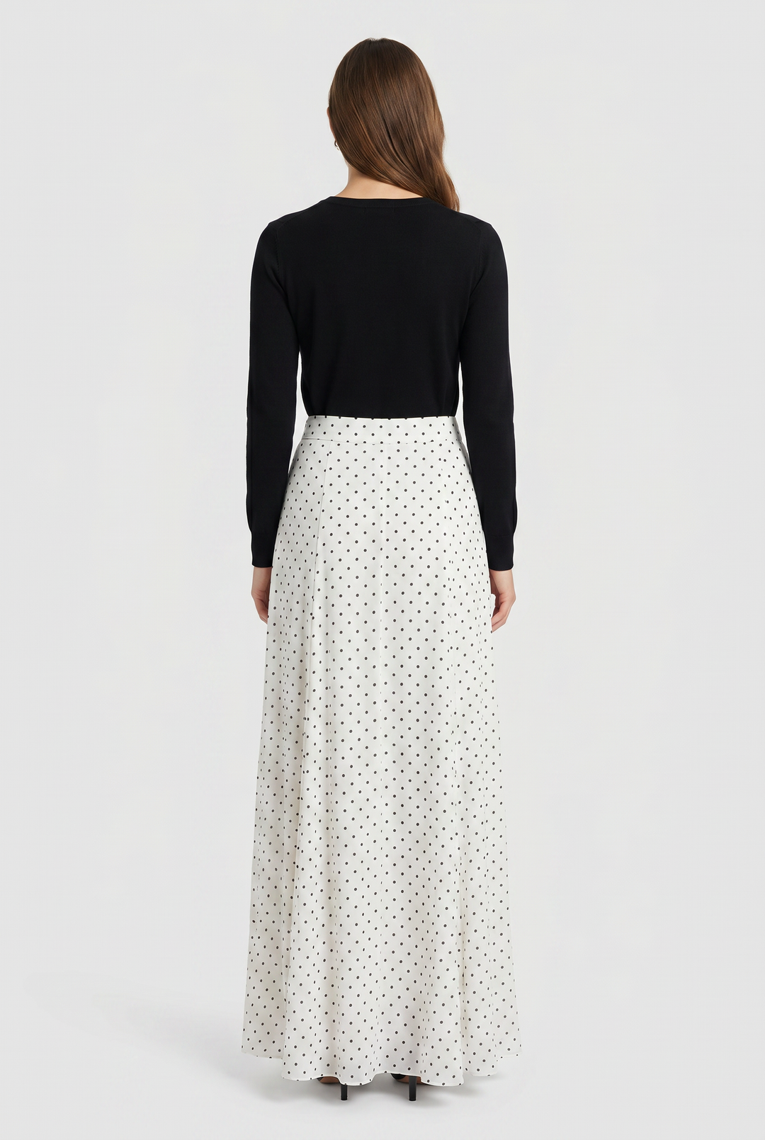Vesper | Polka-Dot Pleated Maxi Skirt
