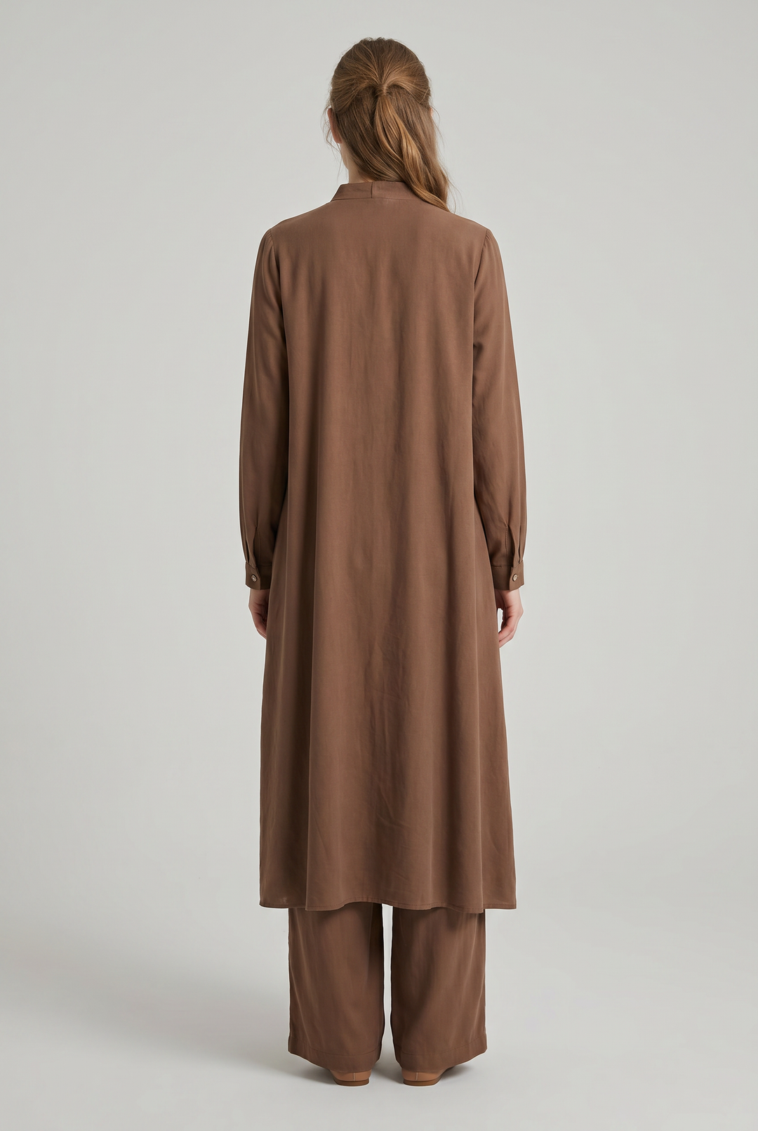 Nyra | Solid Asymmetric-Button Tunic &amp; Skirt Set