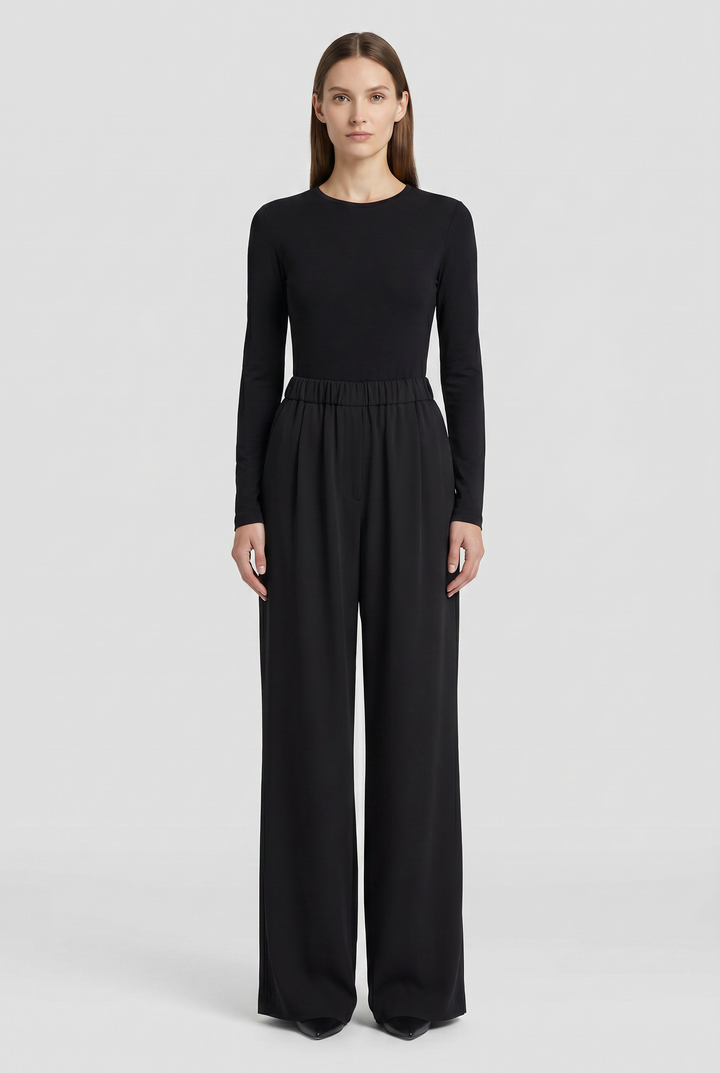 Marbella | Solid Wide-Leg Palazzo Pants