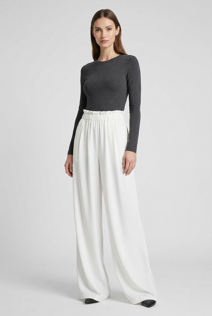 Marbella | Solid Wide-Leg Palazzo Pants