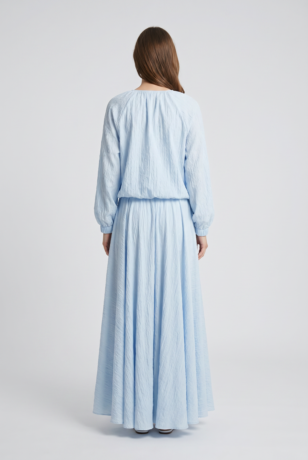 Skyla | Textured Zip-Front Blouson Skirt Set