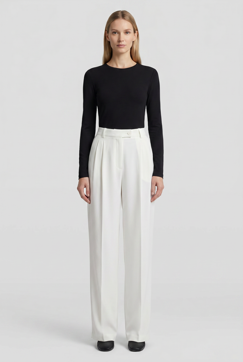 Umber | Pleated Wide-Leg Trousers