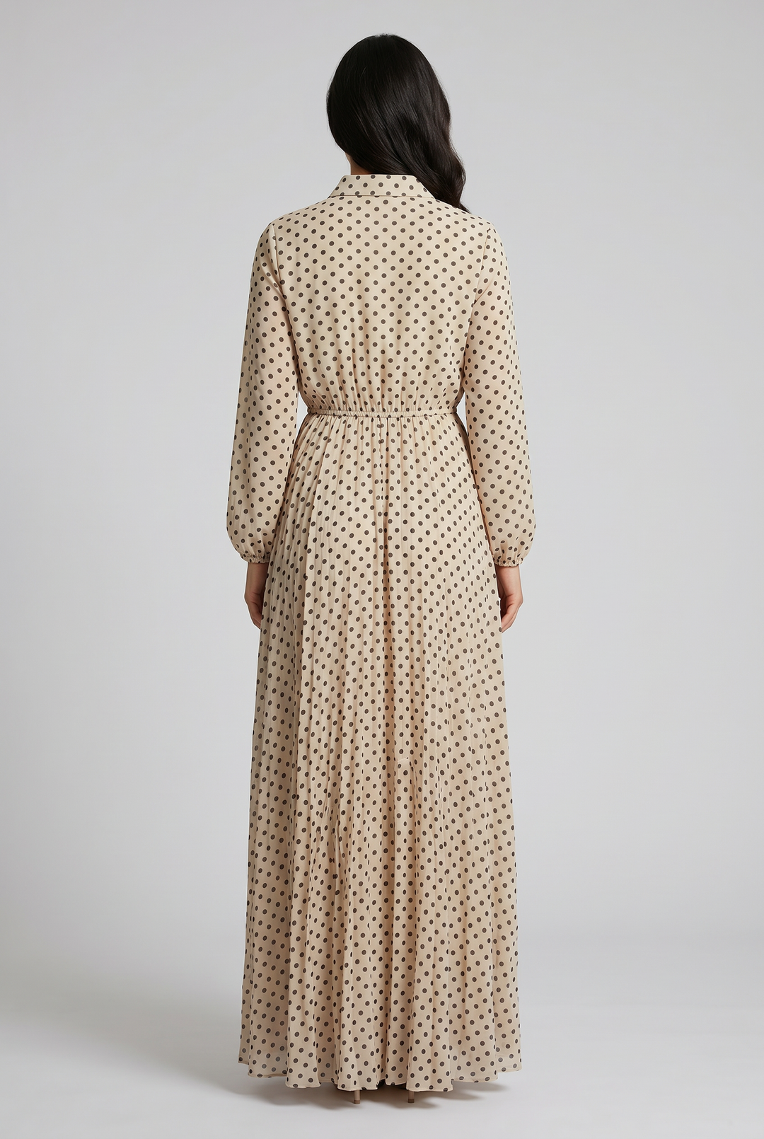 Perdita | Polka-Dot Tie-Neck Maxi Dress