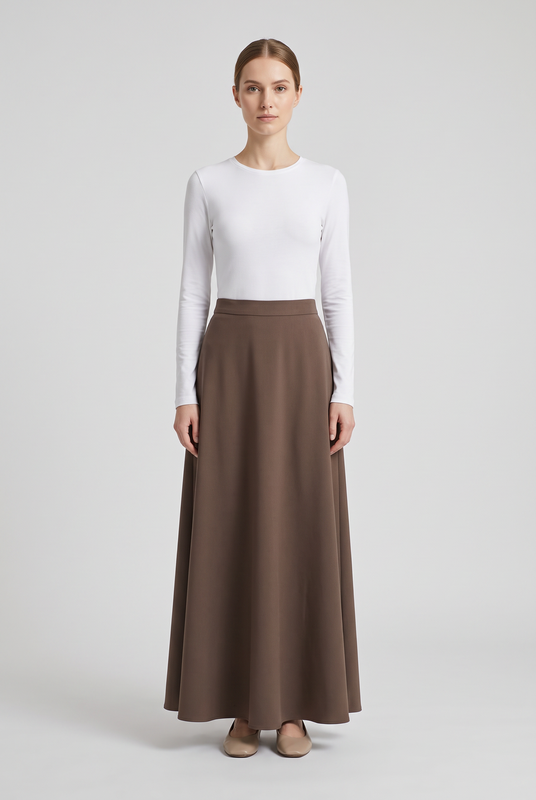 Scarlett | Solid A-Line Maxi Skirt