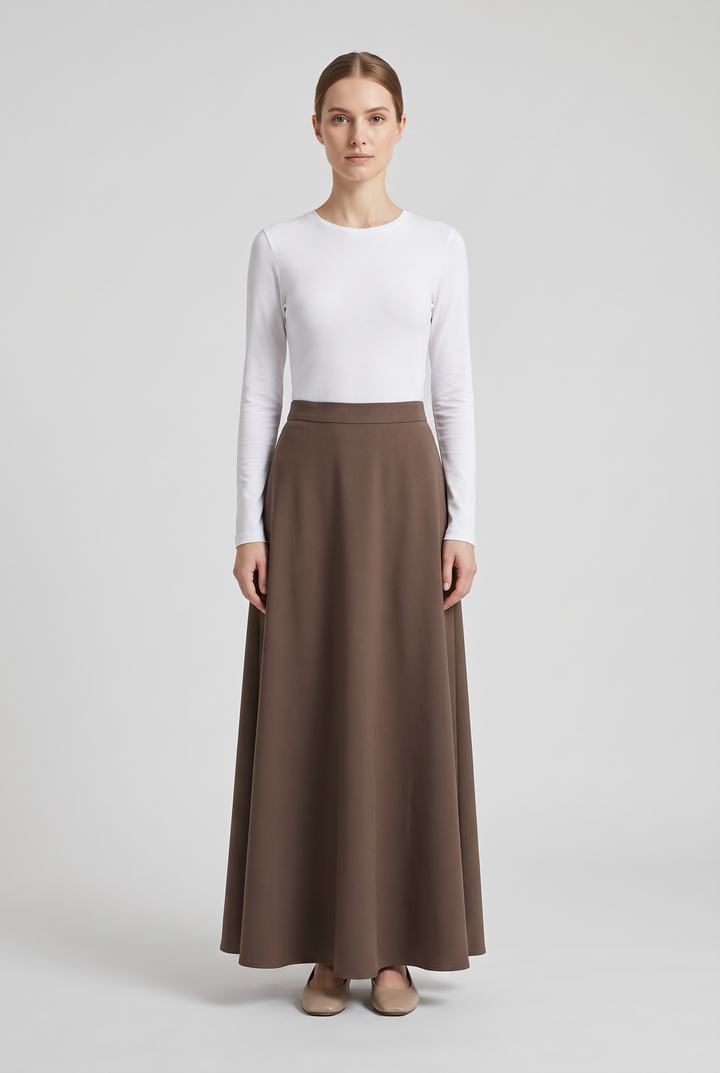 Scarlett | Solid A-Line Maxi Skirt